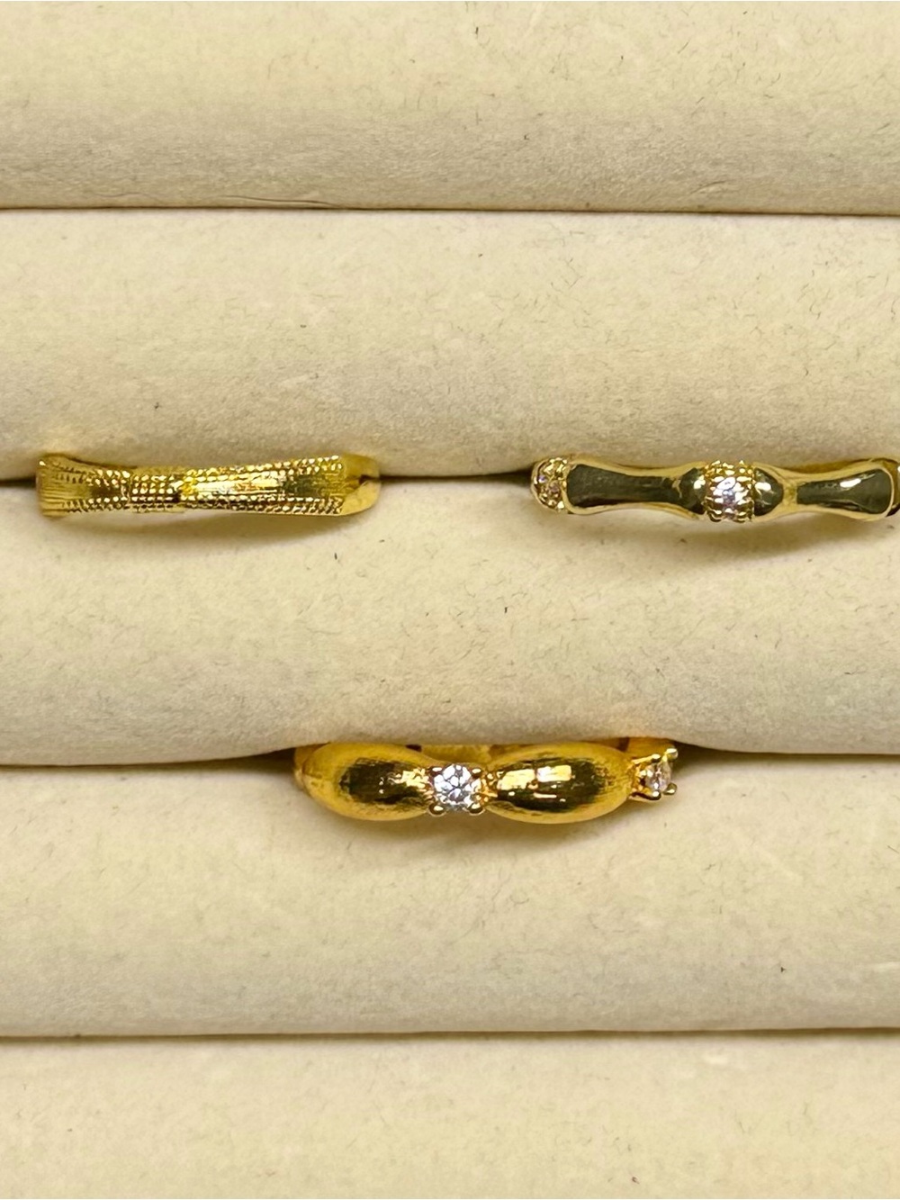Delicate Gold Stackable Rings - 3 Piece Set - Picture 2 of 2